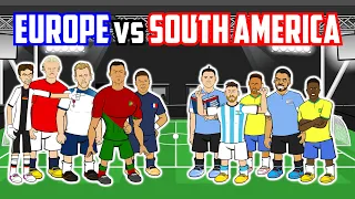 ⚽️EUROPE vs SOUTH AMERICA!⚽️ 5-a-side feat Ronaldo Haaland Messi Mbappe and more (Frontmen 5.11)