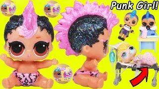 Lil Punk Girl Custom Sister as New Baby Boi at School + Pharaoh Babe Unicorn LOL Surprise Dolls