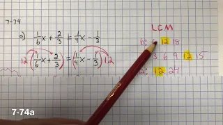 CPM Homework 7-72, 7-73, and 7-74a&d