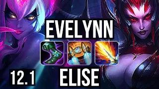 EVE vs ELISE (JNG) (DEFEAT) | 8 solo kills, 1.0M mastery, 400+ games, Godlike | KR Diamond | 12.1