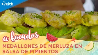 A BOCADOS VERANO: Medallones de merluza en salsa de pimientos