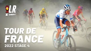 Peloton Hits White Gravel Roads | Tour de France Femmes avec Zwift Stage 4 2022