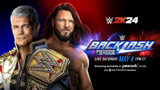 Cody Rhodes vs AJ Styles for the Undisputed WWE Championship at Backlash France 2024 | WWE 2K24