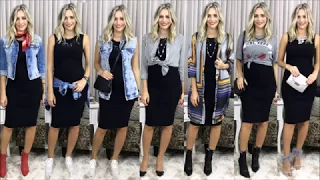 1 vestido preto com 7 looks diferentes