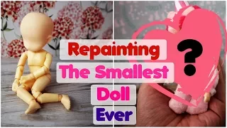 Repainting The Smallest BJD Doll Ever! - How To Draw Doll Face Eyes DIY Art Crafts Tutorial Handmade