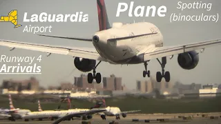 Close Plane Spotting at LaGuardia Airport (Runway 4 Arrivals) #aviation