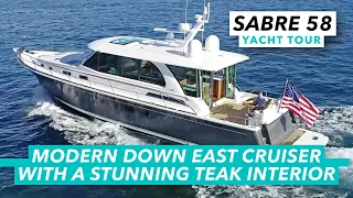 Modern Down East cruiser with a stunning teak interior | Sabre 58 yacht tour | Motor Boat & Yachting