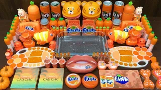 Series ORANGE FANTA Slime ! Mixing Random Things into CLEAR Slime! Satisfying Slime Videos #103