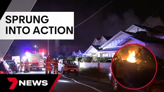 Quick action that saved a couple trapped in a burning home in Melbourne’s north | 7 News Australia