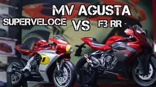 KOMPARASI PANAS MOTORCYCLE MV AGUSTA F3 RR VS SUPERVELOCE SCALE 1/12 / DIECAST MOTORCYCLE WELLY