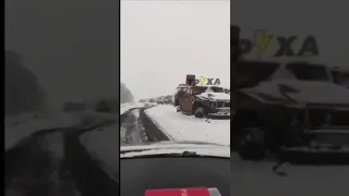 Raw Footage Massive amount of Russian logistic ambushed near Kharkiv today (WWIII)