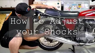 How to Adjust Rear Motorcycle Shocks: Honda CB350, CB360, CB450, CB550