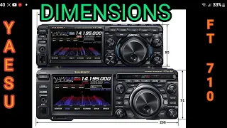 YAESU FT-710 Size and Unbox-Case Size(W x H x D): 10.47 x 3.58 x 10.35(inch) / 266 x 91 x 263 (mm)