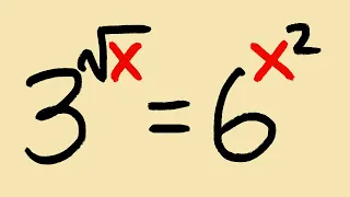 solving an exponential equation with different bases, a radical power & a quadratic power