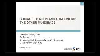 Social Isolation and Loneliness: The Other Pandemic?