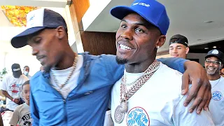 THE CHARLO BROTHERS EMBRACE IMMEDIATELY AFTER THE JERMALL CHARLO VS JUAN MACIAS MONTIEL WEIGH-IN