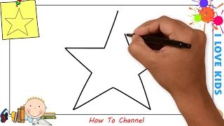 How to draw a star EASY step by step for kids, beginners, children 1