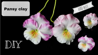 DIY. Handmade Pansy Tutorial [polymerclay, coldporcelain, sugar craft, airdry clay]