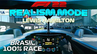 F1 22 Realism Mode - Lewis Hamilton - Interlagos, Brasil [100% Race + Cockpit + No Assists + No HUD]