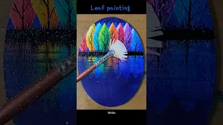 Satisfying art / Acrylic painting idea / Leaf printing/ #shorts