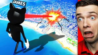 Playing As GIANT CARTOON CAT In GTA 5 (Rampage)