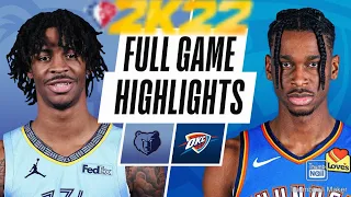 Memphis Grizzlies Vs Oklahoma City Thunder l NBA Today 3/13 Full Game Highlights NBA 2022 (NBA2K22)