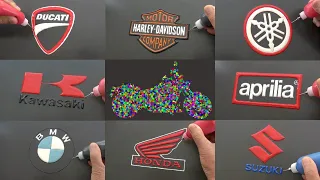 Motorcycle Brand Logos Pancake Art - Ducati, BMW, Harley Davidson, Honda, Kawasaki