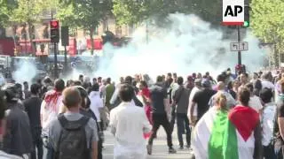 Clashes between demonstrators and police break at Pro Palestinian demo