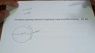 Diameter lingkaran yang memiliki keliling 66 cm adalah