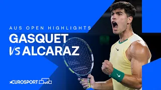 Richard Gasquet v Carlos Alcaraz | Extended Australian Open 2024 Highlights 🇦🇺