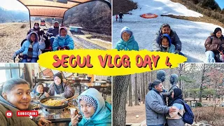 Korea Vlog| Day 4 - Gangchon Rail bike - Elysian Ski Resort -Nami Island. Kami seronok main salji.