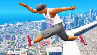 GTA 5 Franklin Jumping off Highest Buildings GTA V Franklin Funny Moments Gameplay Fails