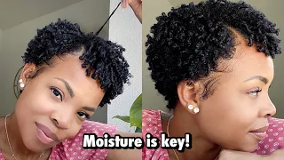 How I keep my | Dry Natural Hair | moisturized mid-week ( wash and go)