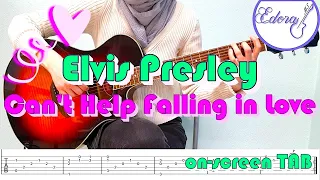 CAN'T HELP FALLING IN LOVE Fingerstyle Guitar Tutorial with Full on-screen Tab - Elvis Presley