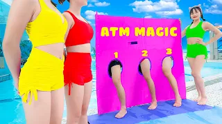 WONDERFUL MAGIC ATM BATHROOM GIRL PRANK BATTLE NERF Dr Girls Nerf Guns FUNNY RICH TIKTOK GIRL PRANK