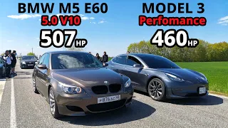 BMW M5 E60 vs TESLA MODEL 3 Perfomance. Skyline R33. GOLF. GRANTA SPORT.