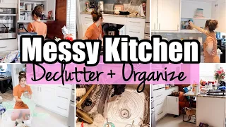 MAJOR KITCHEN DECLUTTER & ORGANIZE | MESSY KITCHEN TRANSFORMATION! CLEANING MOTIVATION 2024