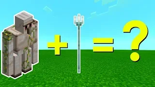 I Combined an IRON GOLEM and a TRIDENT in Minecraft PE - Here's what Happened...