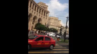 Riding on the back of a bike in Yerevan