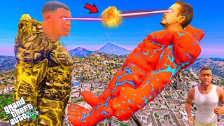 FRANKLIN STEALING 4 ELEMENTAL GOD POWERS TO SAVE AVENGERS FROM ALL FATHER LAVA GOD IN GTA 5 !