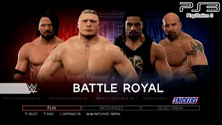 WWE 2K17 PS3 - Brock Lesnar VS Roman Reigns VS AJ Styles VS Goldberg - 4-Man Battle Royal KO Match