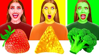 Eating Only One Color Of Food For 24 Hours | Last To STOP Eating Wins! Pranks by Ideas 4 Fun