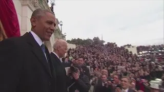 President Obama and Vice President Biden are announced at the inauguration