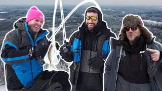 BIZ, WHIT AND THE CHICLETS CREW WENT ICE FISHING IN MINNESOTA DURING A BLIZZARD WITH TWO NHL LEGENDS