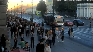 Каждый вечер развлечение на Невском проспекте. Санкт-Петербург# Авторство Mobotix Webcams Russia.