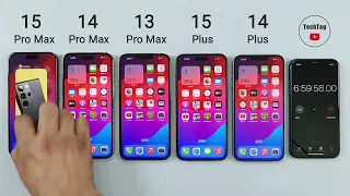 iPhone 15 Pro Max vs 14 Pro Max vs 13 Pro Max vs 15 Plus vs 14 Plus Battery Test | iOS 17 BATTERY