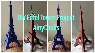 DIY Eiffel Tower 🗼 project making with cardboard _ AinyCooks