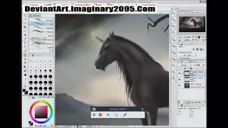 Digital Speed Paint Dark Unicorn Landscape