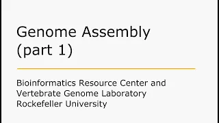 Genome Assembly - part 1