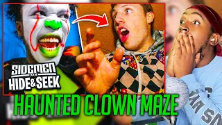 Reaction To HAUNTED CLOWN MAZE HIDE AND SEEK